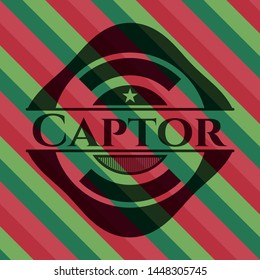 Captor christmas colors emblem. Vector Illustration. Detailed.