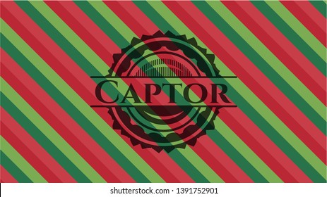 Captor christmas style emblem. Vector Illustration. Detailed.