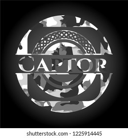 Captor on grey camouflaged texture