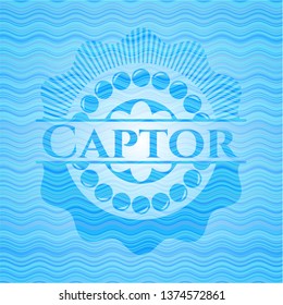 Captor water wave concept badge background.