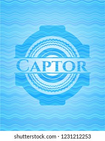 Captor water wave representation style emblem.