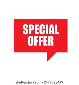 Capture attention with this 'Special Offer' Red vector. Ideal for e-commerce, social media, and in-store signage, this scalable vector ensures clarity and impact in any size.