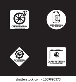 Capture camera photography icon logo design vector template