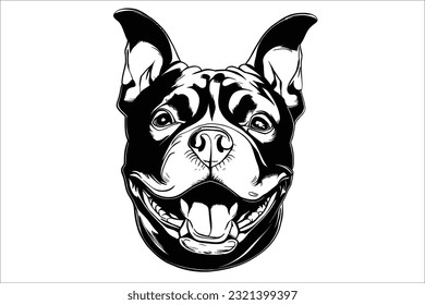 Capture the captivating essence of a Staffordshire Bull Terrier's head. This dog breed exhibits strength and loyalty through its expressive eyes and muscular features
