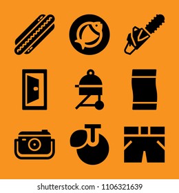 capture, delicious, wear, clean, knob and towel icon vector set. Flat vector design with filled icons. Designed for web and software interfaces