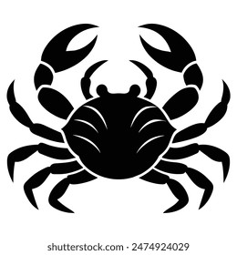 Capture the essence of coastal charm with our silhouette vector icon of a crab logo. Perfect for adding a touch of marine-inspired flair to your products.