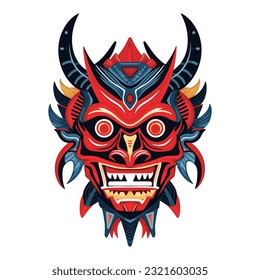 Capture the essence of evil with a devil demon head illustration, crafted in vector format for versatile use in various design projects