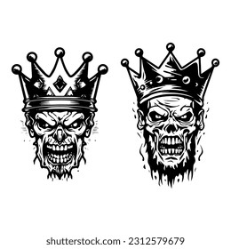 Capture the essence of fear with this creepy zombie hand drawn logo design illustration. Ideal for Halloween themed businesses and entertainment