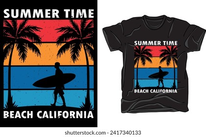 Capture the essence of summer in this vibrant tee. A sun-soaked beach scene with palm trees, waves, and a refreshing cocktail. Celebrate the season with lively colors and laid-back style.