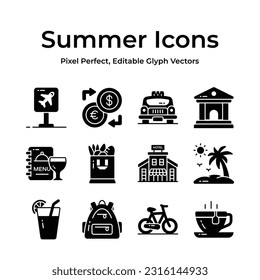 Capture the essence of summer with a vibrant and playful collection of creatively designed icons