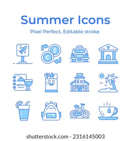Capture the essence of summer with a vibrant and playful collection of creatively designed icons
