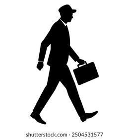 Capture the essence of travel with this vector illustration featuring a person walking with a suitcase. Perfect for travel logos, icons, and branding, this minimalist design conveys movement 