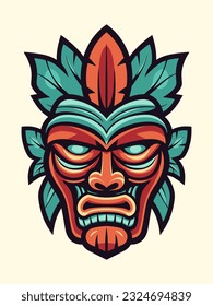Capture the essence of tribal art with a hand-drawn wooden tiki mask logo. Its rustic charm and cultural significance make it a standout choice for your brand