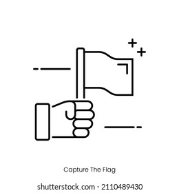 capture the flag icon. Outline style icon design isolated on white background