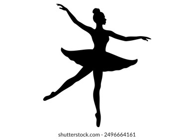 Capture the grace of dance with this elegant female dancer silhouette vector illustration. Perfect for adding a touch of movement and artistry to your projects