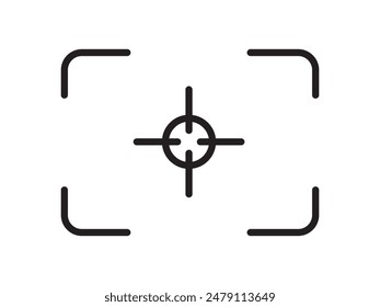 Capture-Symbol, Center Focus-Symbol, Autofokus-Symbol, Screenshot, Größe ändern, Vollbild, Minimize-Symbol, Kamerafokus-Symbol mit weißer Hintergrund-Vektorgrafik