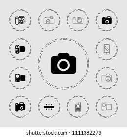 Capture icon. collection of 13 capture filled and outline icons such as camera. editable capture icons for web and mobile.