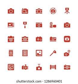 capture icon set. Collection of 25 filled capture icons included Camera, Net, Photo camera, Digital picture frame, Photo, Photos