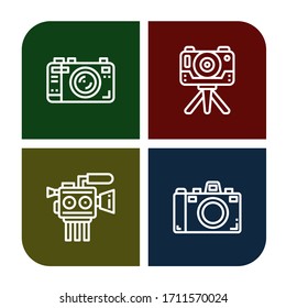 conjunto de iconos de captura. Colección de iconos de cámara, cámara de cine