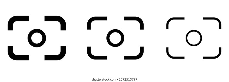 capture icon set vector. center focus symbol. screen shot icon isolated on white background. camera shot sign