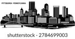 Capture the iconic Pittsburgh skyline with this stunning vector graphic, perfect for custom apparel, laser engraving, wall art, and modern digital design projects.