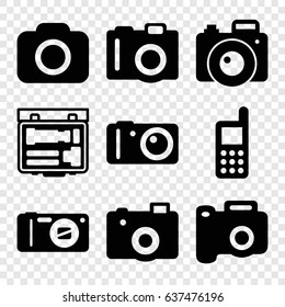 Capture icons set. set of 9 capture filled icons such as camera
