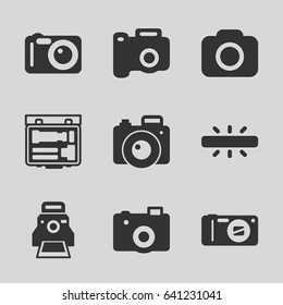 Capture icons set. set of 9 capture filled icons such as camera