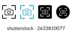Capture Icons Set – Camera, Screenshot, and Target Focus Vector Symbols