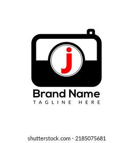 Capture Logo On Letter J Template. Camera Icon On J Letter, Initial Capture, Photography, Camera Sign Concept