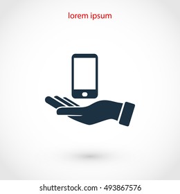 Capture Mobile icon, flat design best vector