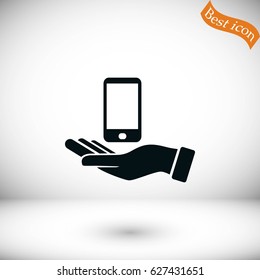 Capture Mobile icon, flat design best vector icon