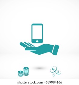 Capture Mobile icon, flat design best vector icon