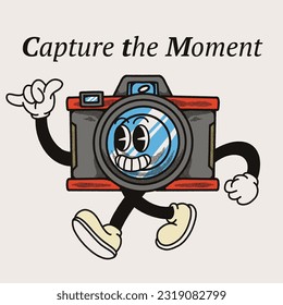 Capture the Moment With Camera Groovy Character Design