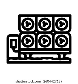 capture plant carbon line icon vector. capture plant carbon sign. isolated contour symbol black illustration