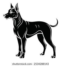 Captura el espíritu juguetón de los perros con este diseño de Vector limpio. Con líneas nítidas y detalles minimalistas, destaca el encanto y la lealtad del mejor amigo del hombre.