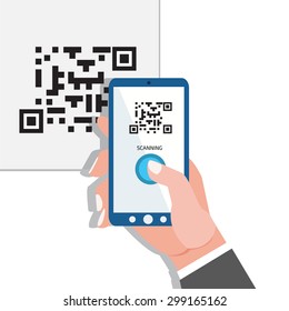 Capture QR code. Phone in hands.
