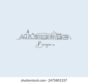 Capture the spirit of Bergamo in a single line. Our iconic logo showcases the city's silhouette, blending elegance and urban charm.