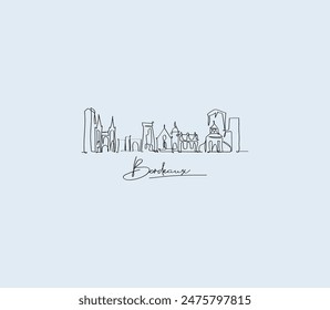 Capture the spirit of Bordeaux in a single line. Our iconic logo showcases the city's silhouette, blending elegance and urban charm.