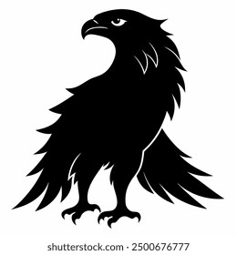 Capture the strength and grace of the eagle with this minimalist silhouette vector illustration, perfect for adding a touch of majestic wildlife to your digital design projects.