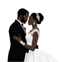 Capture The Timeless Elegance Of Love With Our Editable Vector Silhouette Clipart, Perfect For Wedding And Marriage Themes. Add A Touch Of Romance To Your Designs Effortlessly