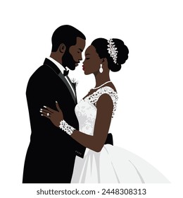 Capture the timeless elegance of love with our editable vector silhouette clipart, perfect for wedding and marriage themes. Add a touch of romance to your designs effortlessly