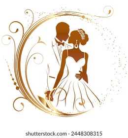 Capture the timeless elegance of love with our editable vector silhouette clipart, perfect for wedding and marriage themes. Add a touch of romance to your designs effortlessly