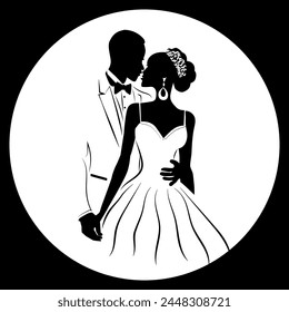 Capture the timeless elegance of love with our editable vector silhouette clipart, perfect for wedding and marriage themes. Add a touch of romance to your designs effortlessly