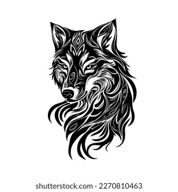 Capturar el indomable espíritu del lobo con este sorprendente diseño de tatuajes tribales, mostrando su fuerte y poderosa presencia