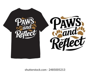 Capture Whisker Wisdom: 'Paws and Reflect' Cat T-Shirt Design – A Purrfect Blend of Feline Charm and Inspirational Style for Your Wardrobe on Shutterstock