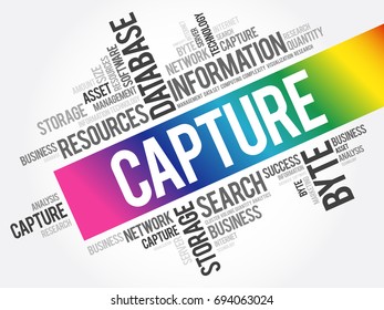 Capture word cloud collage, business concept background