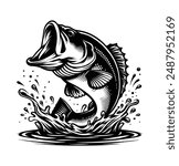 Captures the dynamic and exciting nature of fish leaping out of the water, Vector Fish, and Eps Fish.