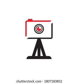 Captura de la plantilla vectorial de diseño del logotipo del icono fotográfico de cámara