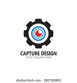 Capturing Camera photograhy icon logo design vector template