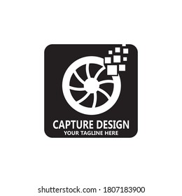 Capturing Camera photograhy icon logo design vector template